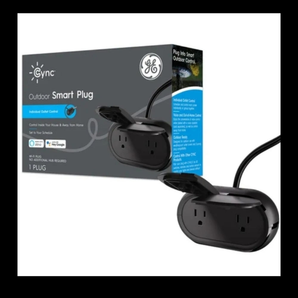 3 GE Cync Outdoor Smart Plug – Wi-Fi | Dual Outlet | Alexa & Google Compatible